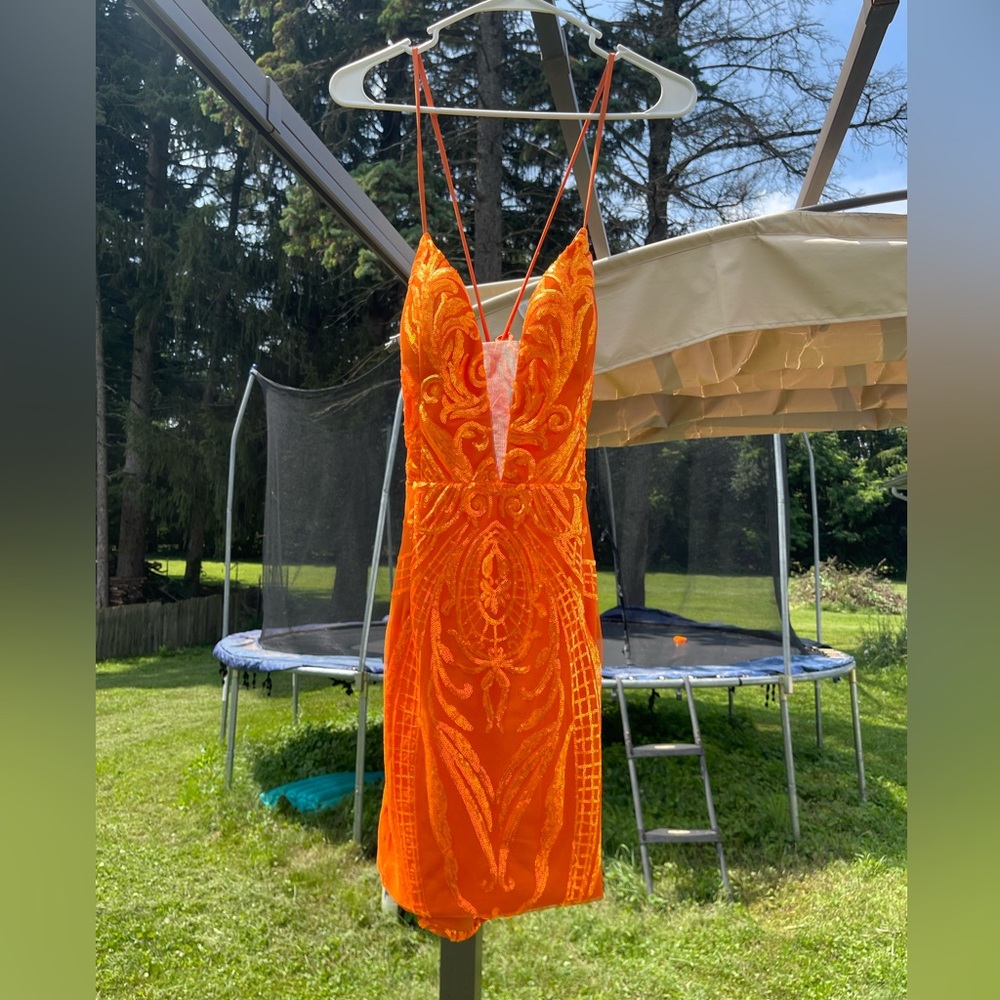 Vibrant Orange Strappy Dress